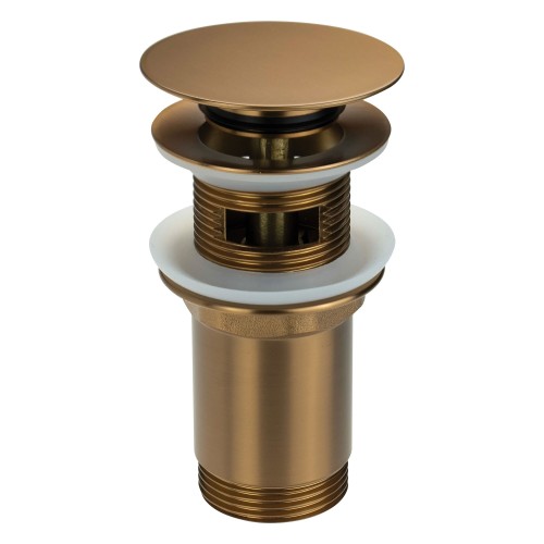 Universeller Klick-Klack-Waschtischverschluss mit Metallmanschette, gebürstete Bronze