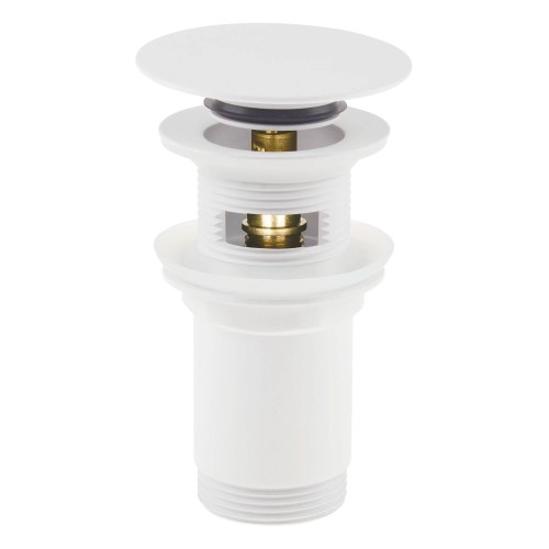Universeller Klick-Klack-Waschtischablauf mit Metallmanschette, Bianco