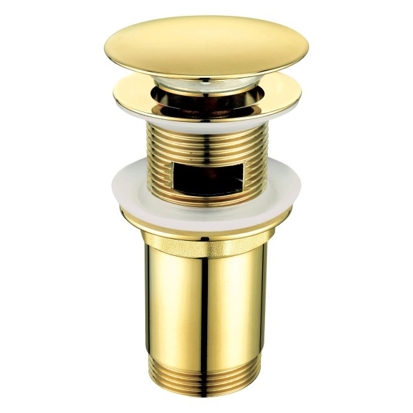Universeller Klick-Klack-Waschtischablauf mit Metallmanschette, goldfarben