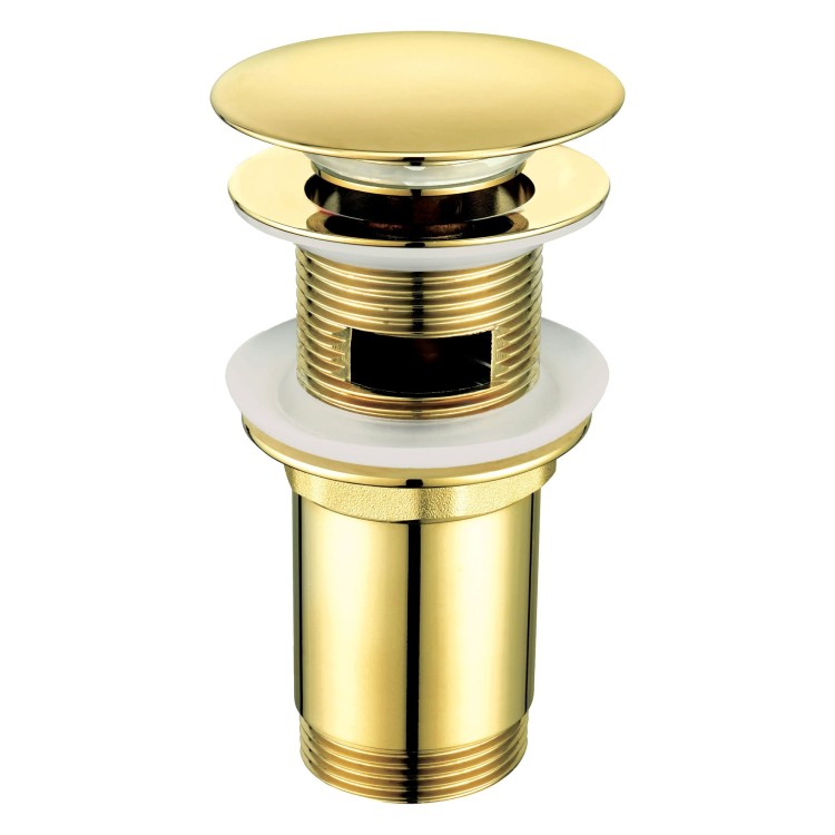 Universeller Klick-Klack-Waschtischablauf mit Metallmanschette, goldfarben