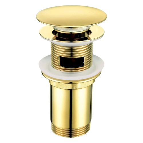 Universeller Klick-Klack-Waschtischablauf mit Metallmanschette, goldfarben