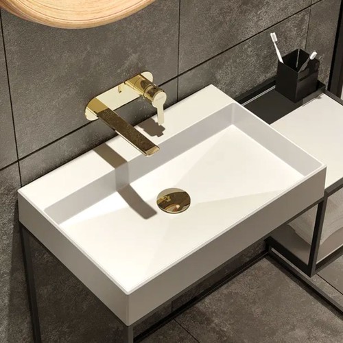Universeller Klick-Klack-Waschtischablauf mit Metallmanschette, goldfarben