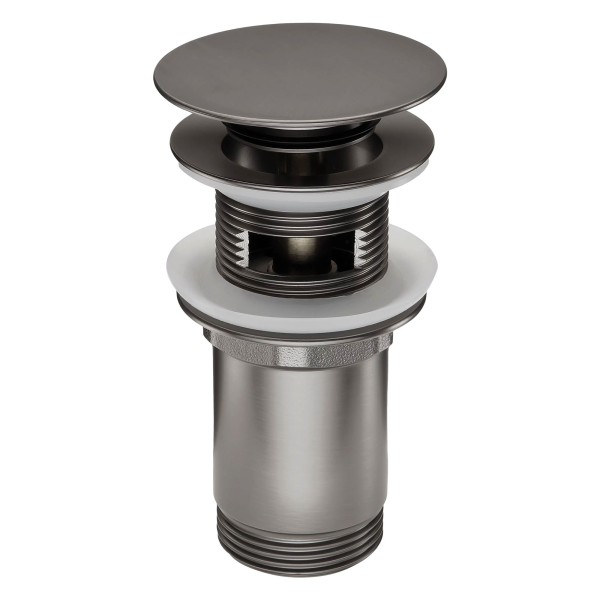 Waschbecken-Ablaufventil Klick-Klack mit Metallmanschette, universell, Titanium