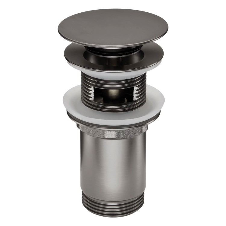 Waschbecken-Ablaufventil Klick-Klack mit Metallmanschette, universell, Titanium