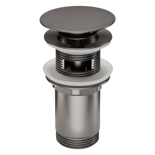 Waschbecken-Ablaufventil Klick-Klack mit Metallmanschette, universell, Titanium