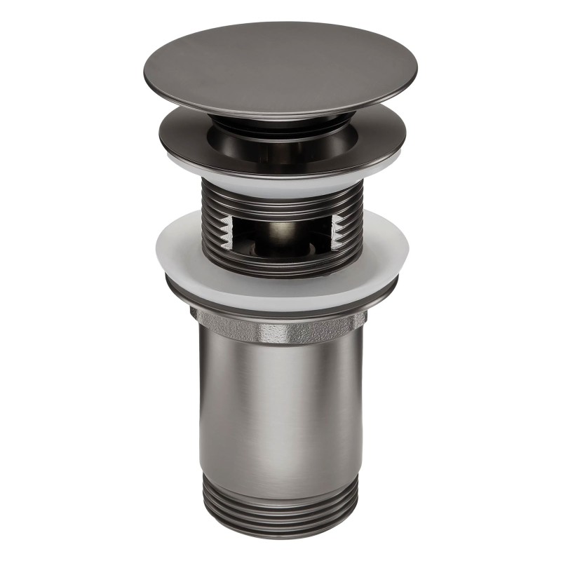 Waschbecken-Ablaufventil Klick-Klack mit Metallmanschette, universell, Titanium