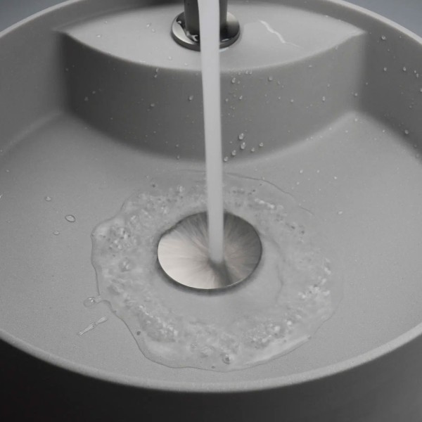 Waschbecken-Ablaufventil Klick-Klack mit Metallmanschette, universell, Titanium