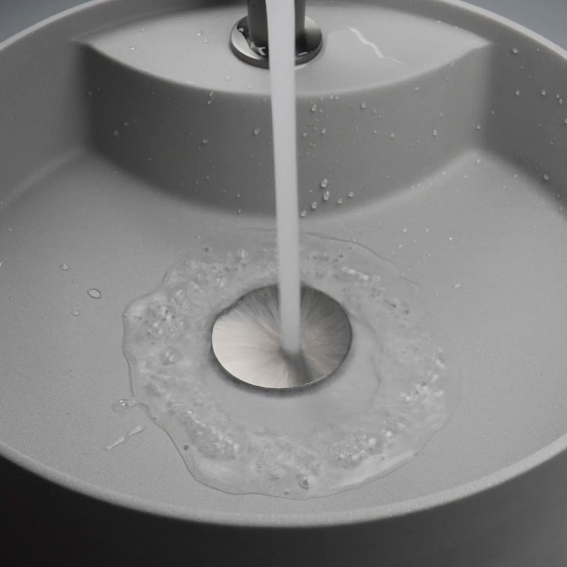 Waschbecken-Ablaufventil Klick-Klack mit Metallmanschette, universell, Titanium