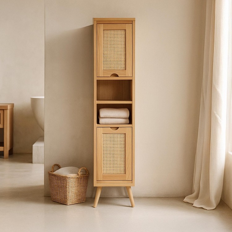 Badezimmerhochschrank aus Holz – Anaya