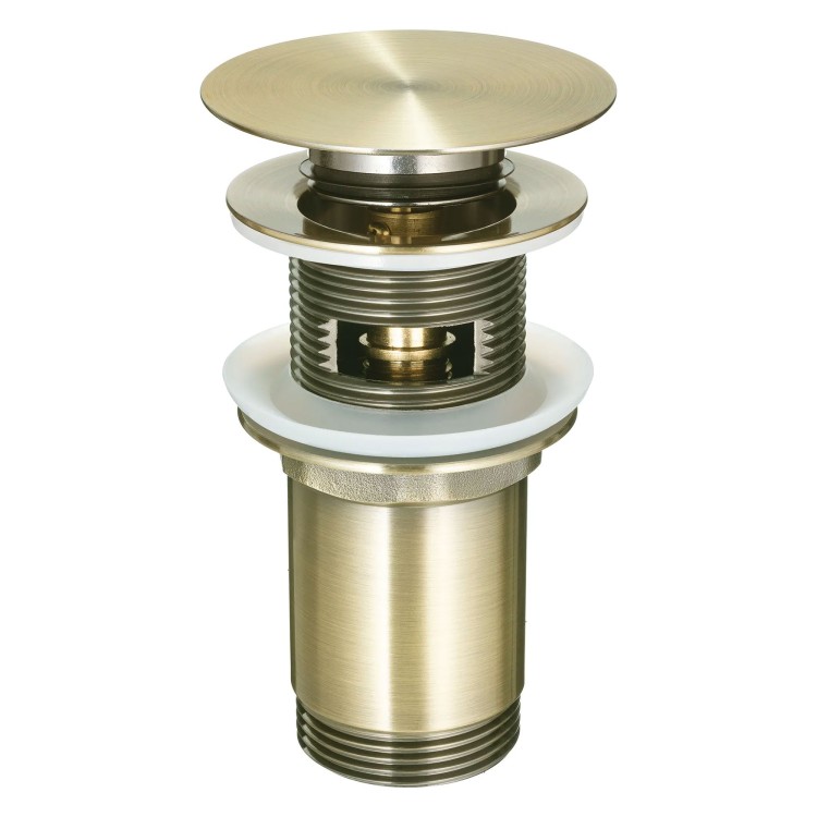 Waschbecken-Ablaufventil Klick-Klack mit Metallmanschette, universell, Messing