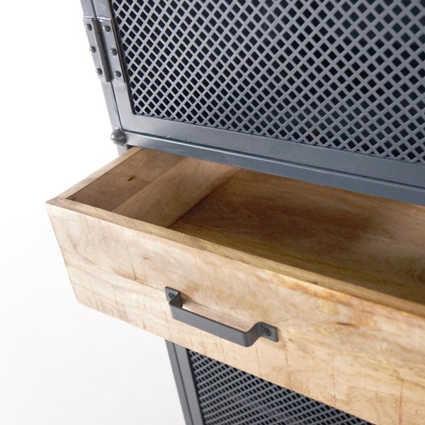 Aufbewahrungsschrank aus Metall und Holz 100 cm – Cambridge