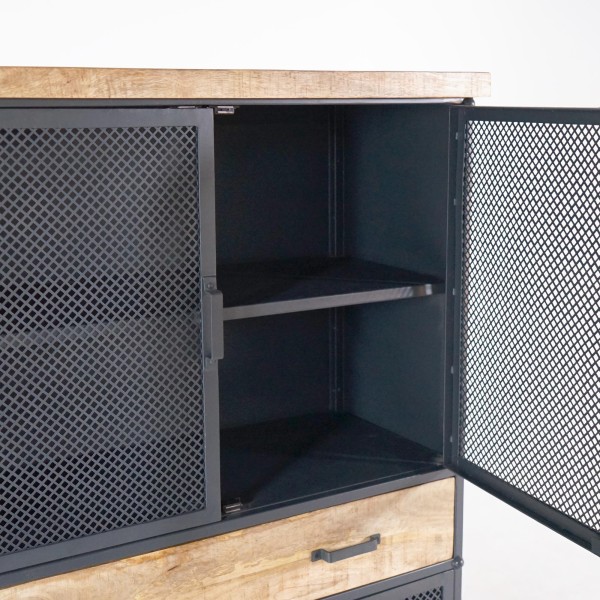 Aufbewahrungsschrank aus Metall und Holz 100 cm – Cambridge