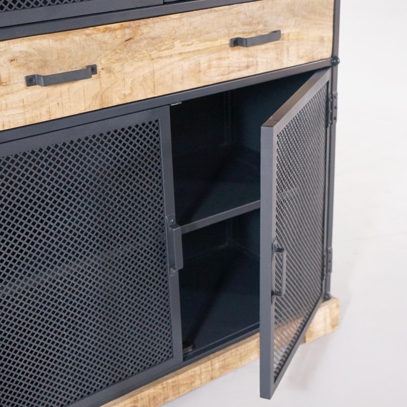 Aufbewahrungsschrank aus Metall und Holz 100 cm – Cambridge