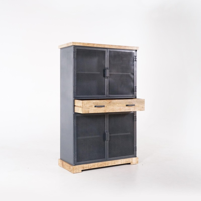 Aufbewahrungsschrank aus Metall und Holz 100 cm – Cambridge