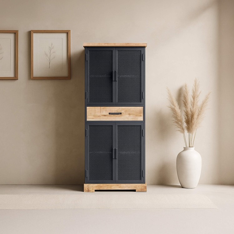 Aufbewahrungsschrank aus Metall und Holz 70 cm – Cambridge