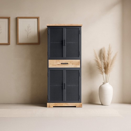 Aufbewahrungsschrank aus Metall und Holz 70 cm – Cambridge