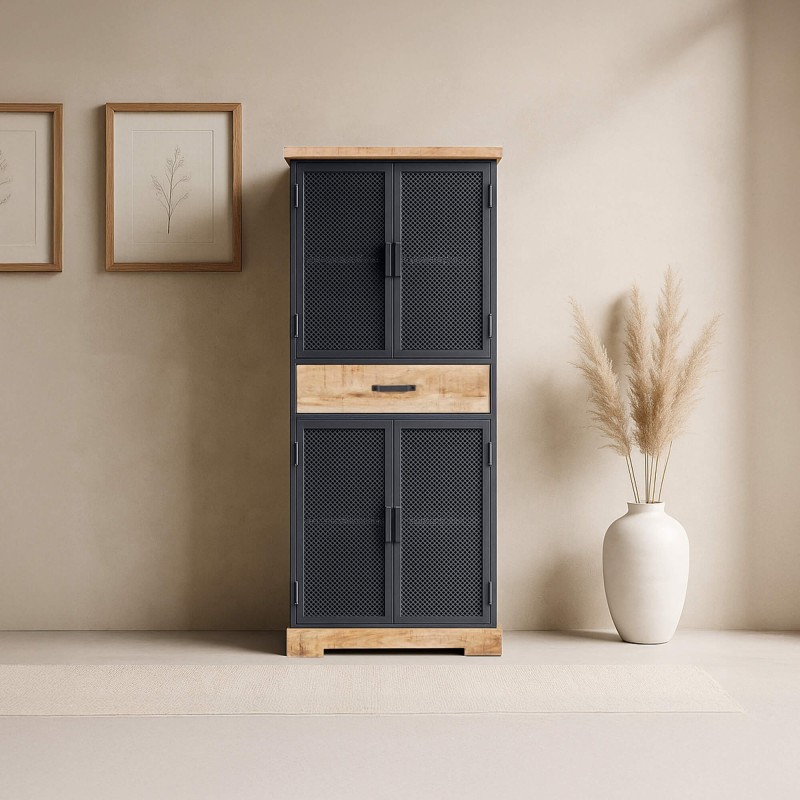 Aufbewahrungsschrank aus Metall und Holz 70 cm – Cambridge