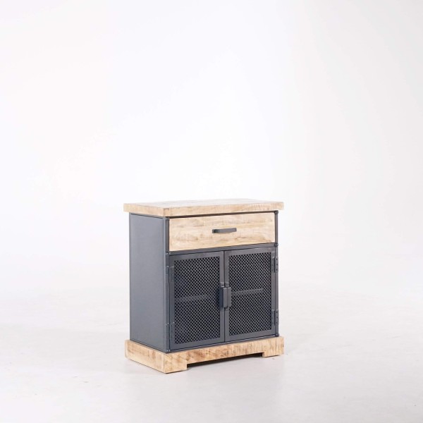Kleines Sideboard im Industriedesign aus Metall und Holz – Cambridge