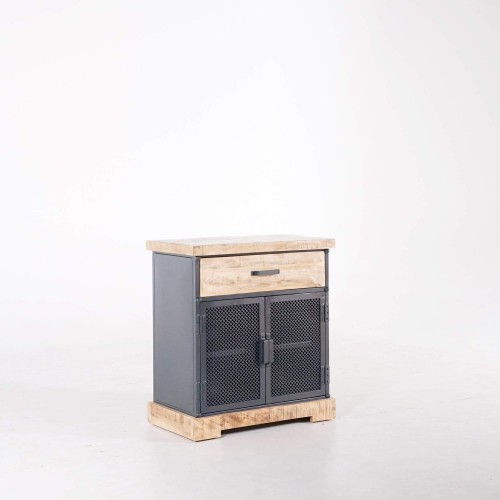 Kleines Sideboard im Industriedesign aus Metall und Holz – Cambridge