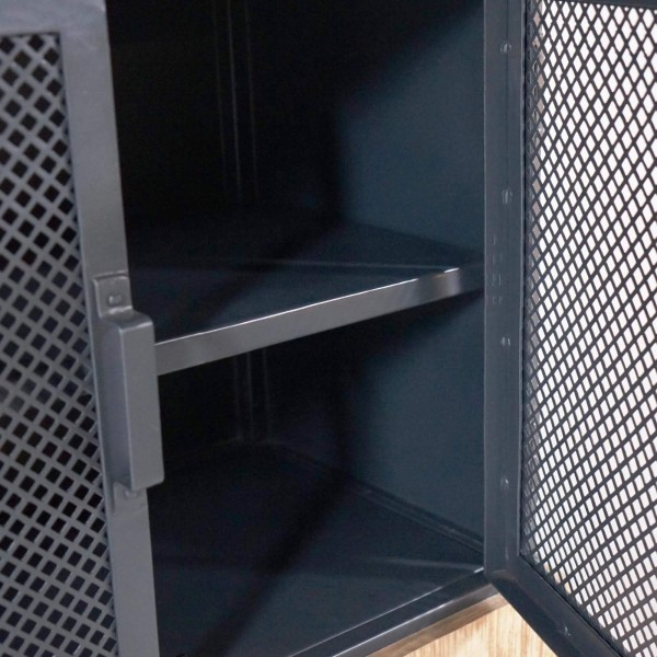 Kleines Sideboard im Industriedesign aus Metall und Holz – Cambridge