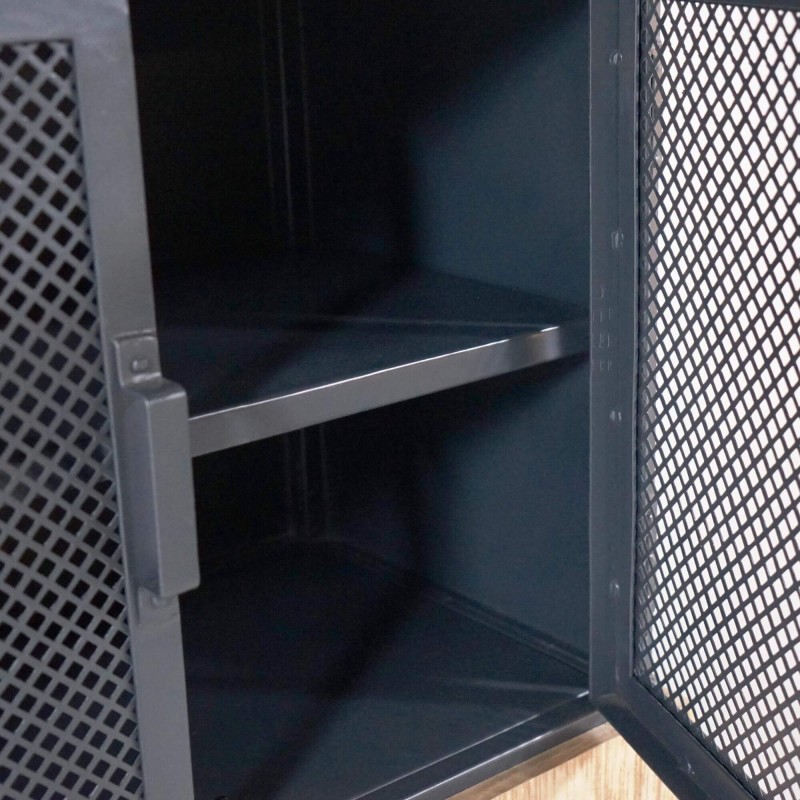 Kleines Sideboard im Industriedesign aus Metall und Holz – Cambridge