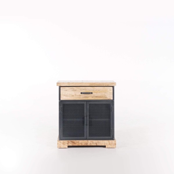 Kleines Sideboard im Industriedesign aus Metall und Holz – Cambridge