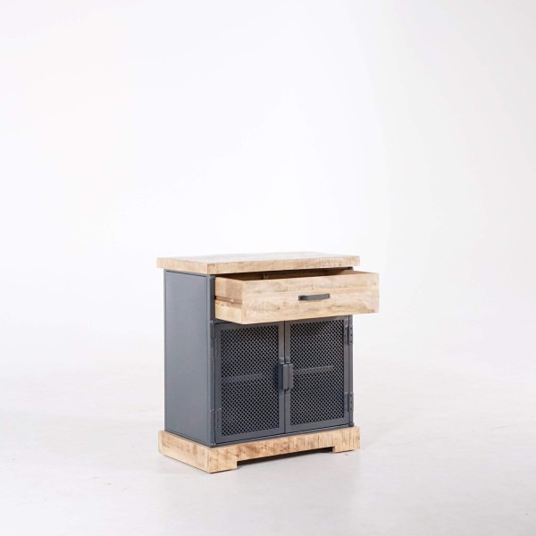 Kleines Sideboard im Industriedesign aus Metall und Holz – Cambridge