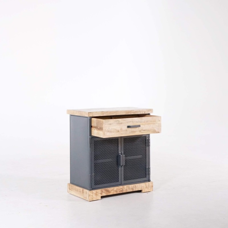 Kleines Sideboard im Industriedesign aus Metall und Holz – Cambridge