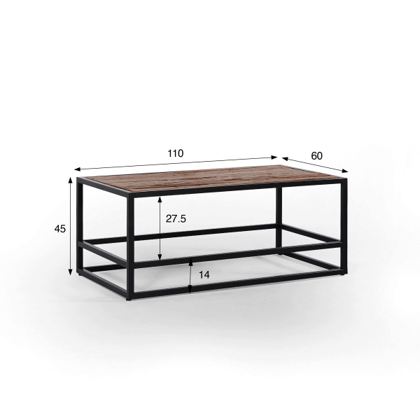 Couchtisch aus Holz und Metall - Recycled