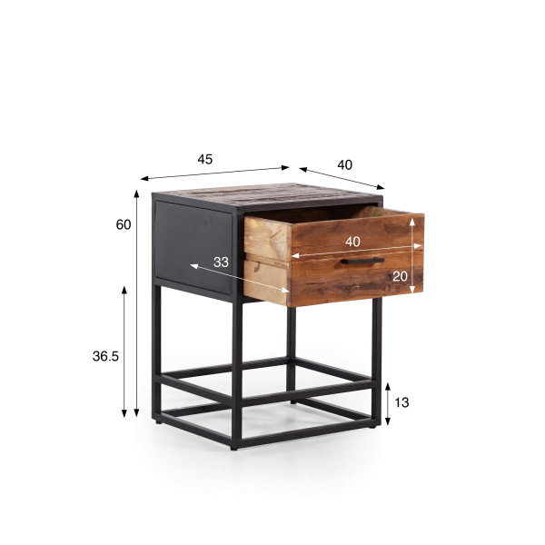 Nachttisch aus recyceltem Holz – Recycled