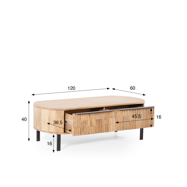 Couchtisch aus massivem Mangoholz – Uma