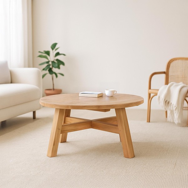 Runder Couchtisch aus Massivholz – Luzio