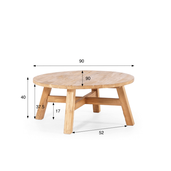 Runder Couchtisch aus Massivholz – Luzio