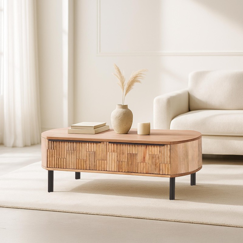 Couchtisch aus massivem Mangoholz – Uma