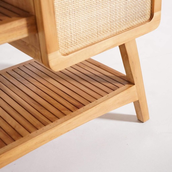 Badezimmermöbel aus massivem Teakholz mit Einzelwaschbecken 80 cm – Kalindi