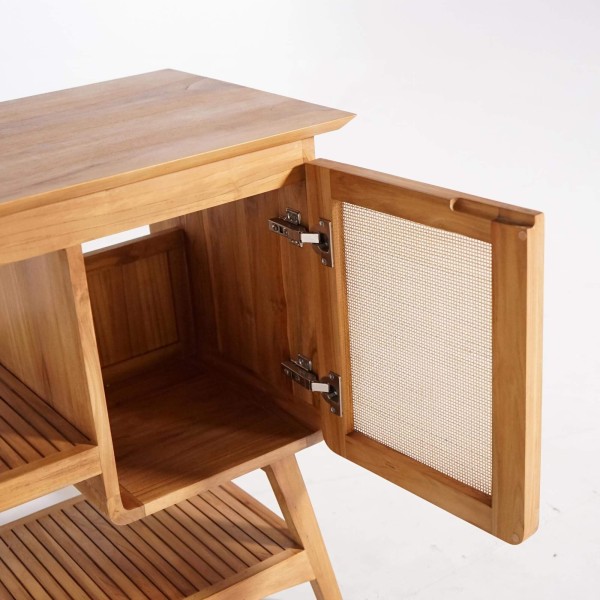 Badezimmermöbel aus massivem Teakholz mit Einzelwaschbecken 80 cm – Kalindi