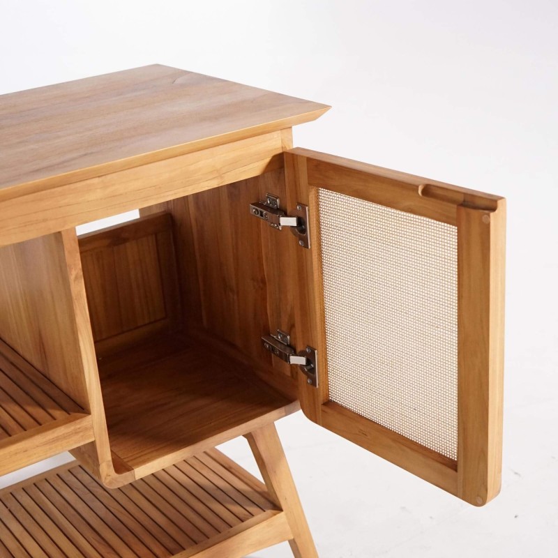 Badezimmermöbel aus massivem Teakholz mit Einzelwaschbecken 80 cm – Kalindi