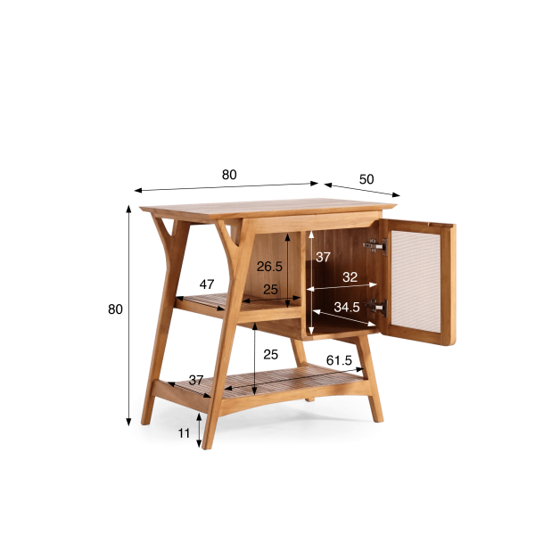 Badezimmermöbel aus massivem Teakholz mit Einzelwaschbecken 80 cm – Kalindi