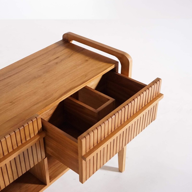 Badezimmermöbel aus massivem Teakholz mit Doppelwaschbecken 120 cm - Devika