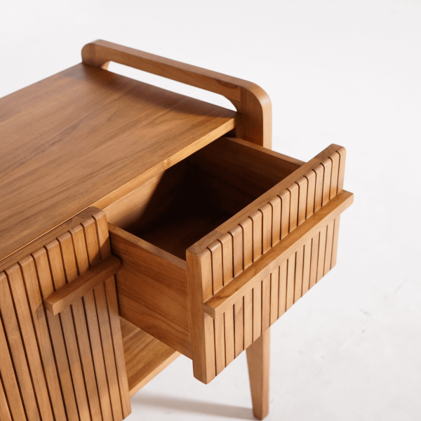 Badezimmermöbel aus massivem Teakholz mit Einzelwaschbecken 80 cm – Devika