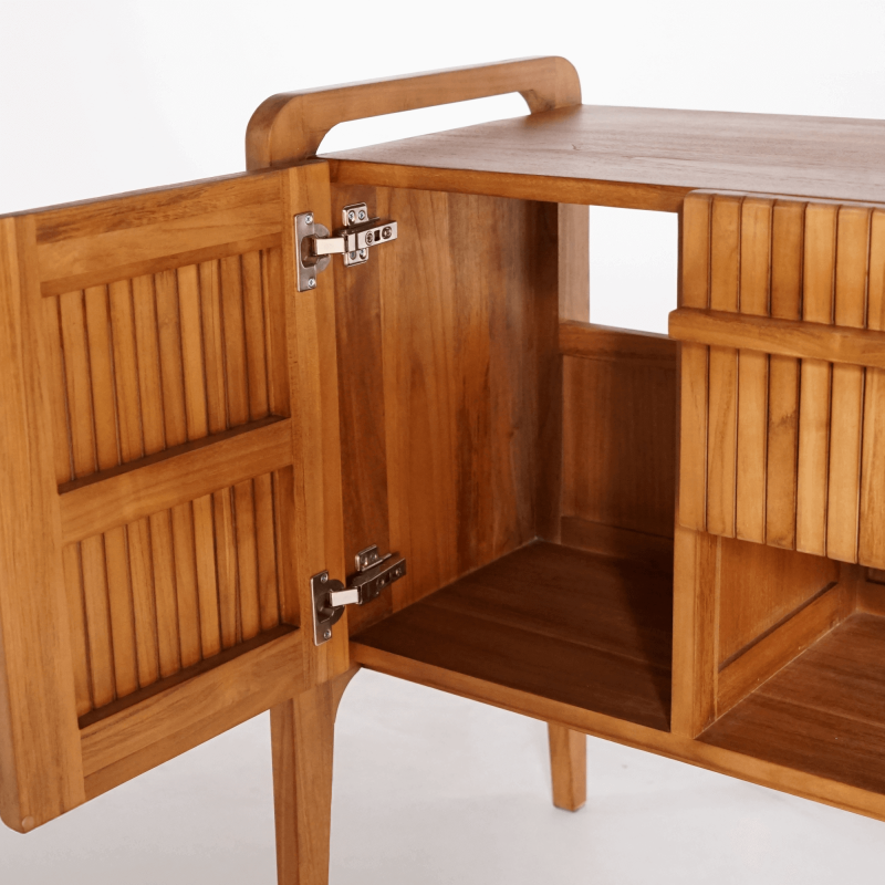 Badezimmermöbel aus massivem Teakholz mit Einzelwaschbecken 80 cm – Devika