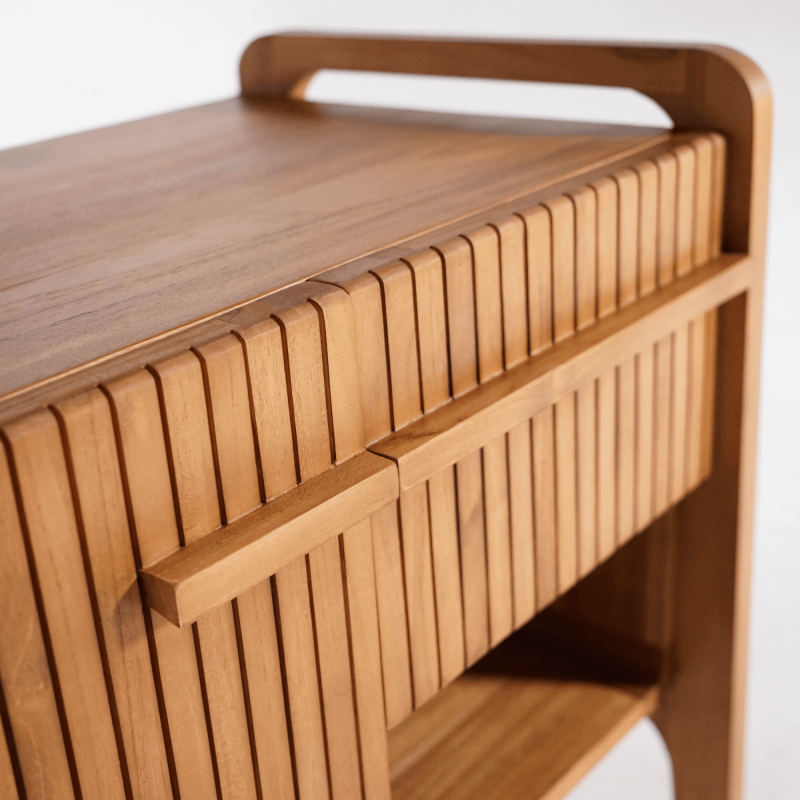 Badezimmermöbel aus massivem Teakholz mit Einzelwaschbecken 80 cm – Devika