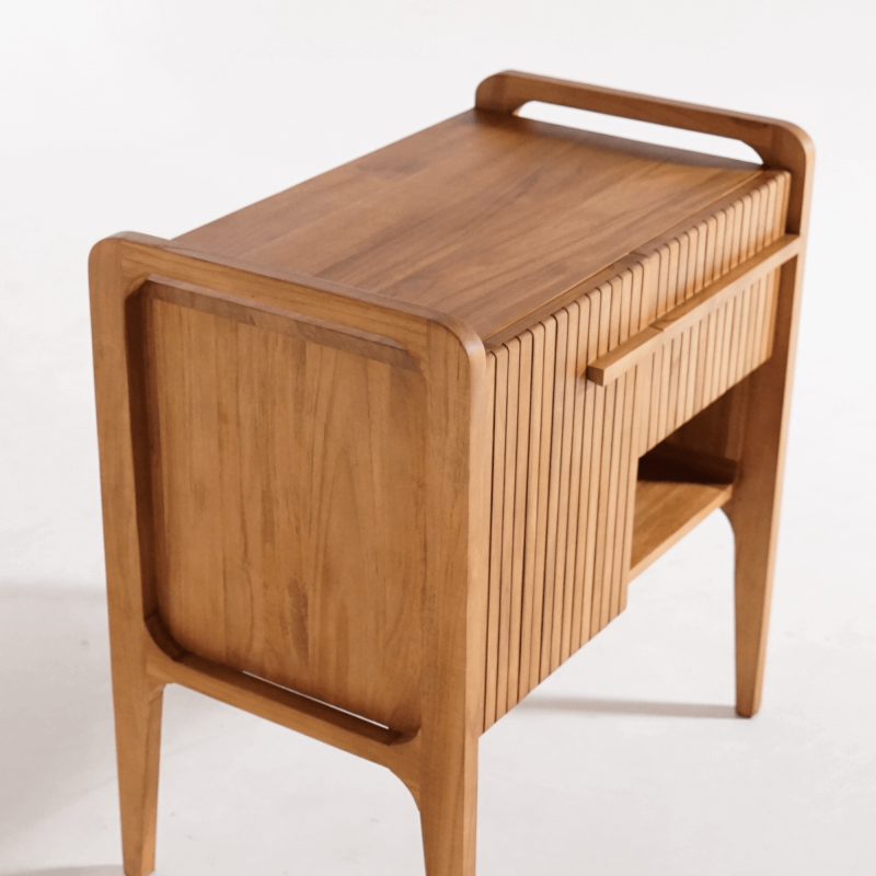 Badezimmermöbel aus massivem Teakholz mit Einzelwaschbecken 80 cm – Devika