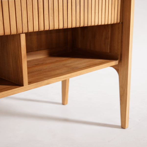 Badezimmermöbel aus massivem Teakholz mit Einzelwaschbecken 80 cm – Devika