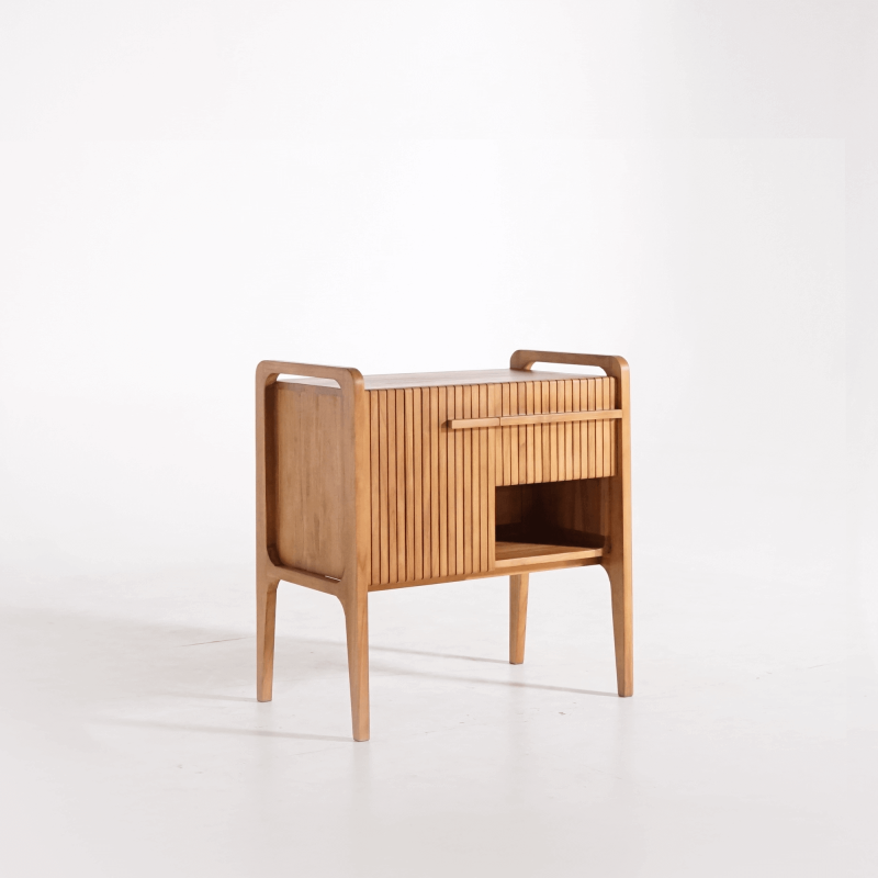 Badezimmermöbel aus massivem Teakholz mit Einzelwaschbecken 80 cm – Devika