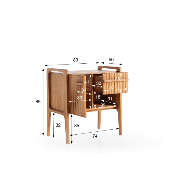 Badezimmermöbel aus massivem Teakholz mit Einzelwaschbecken 80 cm – Devika