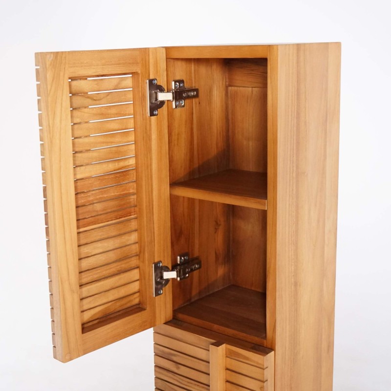 Badezimmerhochschrank aus massivem Teakholz – Devika