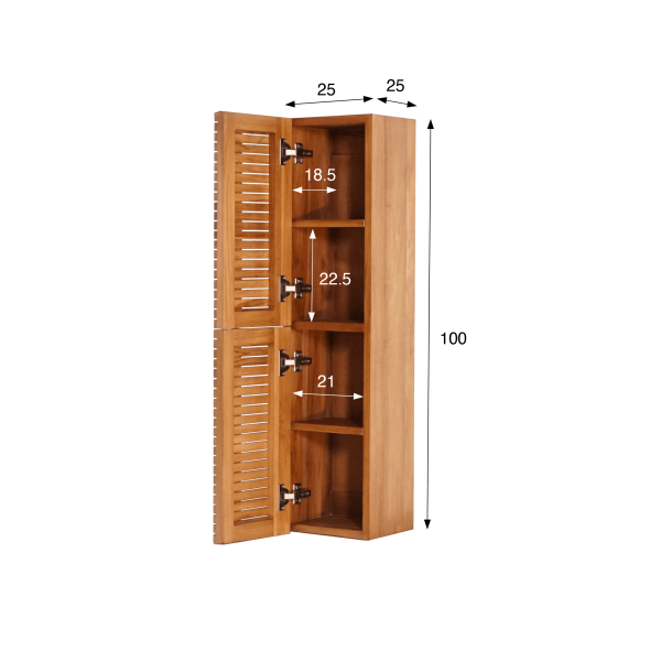 Badezimmerhochschrank aus massivem Teakholz – Devika