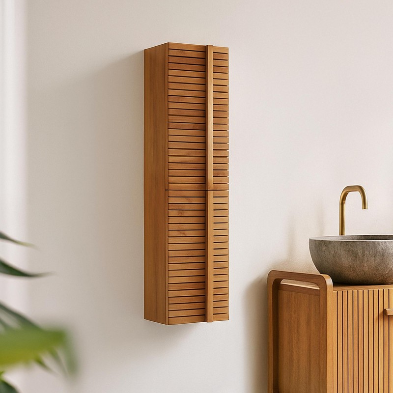 Badezimmerhochschrank aus massivem Teakholz – Devika