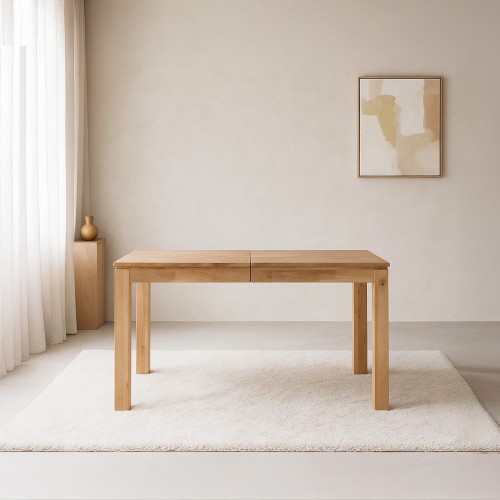 Esstisch aus Eichenholz 140 x 90 cm mit 2 Verlängerungsplatten à 40 cm